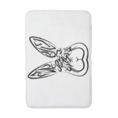 Tapis De Bain Lapin tribal noir et blanc (Devant (Vertical))