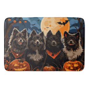 Tapis De Bain Lapphund finlandais Halloween Éffrayant