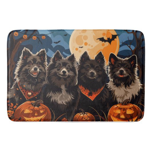 Tapis De Bain Lapphund finlandais Halloween Éffrayant (Devant)