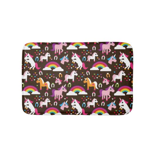 Tapis De Bain l'arc-en-ciel de licorne badine le cheval (Devant)
