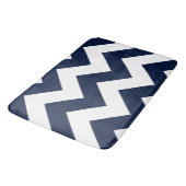 Tapis De Bain Large Motif Zigzag bleu foncé et blanc (Angle)