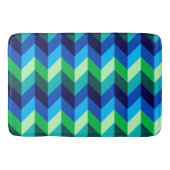 Tapis de bain large ombré chevrons bleu vert (Devant)