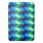 Tapis de bain large ombré chevrons bleu vert (devant Vertical)