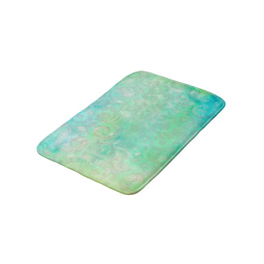 Tapis De Bain L'art Abstrait bleu et vert (Angle)