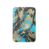 Tapis De Bain L'art Abstrait Turquoise et Or (Devant (Vertical))