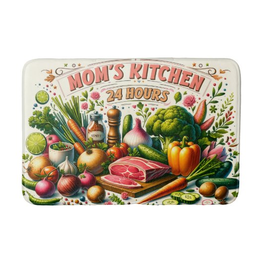 Tapis De Bain L'art des mots de la cuisine de maman mignonne (Devant)