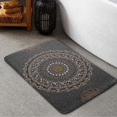 Tapis De Bain L'art du kaki crocodylus porosus mandala