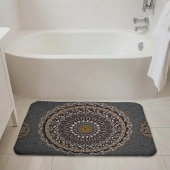 Tapis De Bain L'art du kaki crocodylus porosus mandala