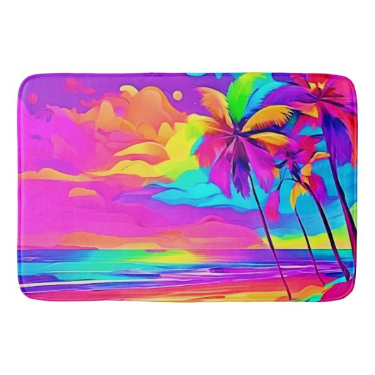 Tapis De Bain L'art tropical vibrant (Devant)