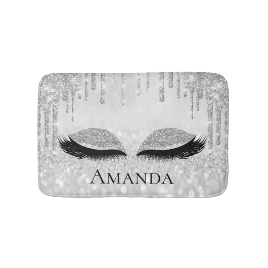 Tapis De Bain Lashes Silver Grey Eyes Lashes Nom de la Parties s (Devant)