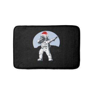 Tapis De Bain L'astronaute Dab Sur La Lune Graphique De Noël