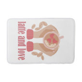 Tapis De Bain Latte et coupe d'amour, mains et citation de café (Devant)