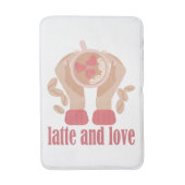 Tapis De Bain Latte et coupe d'amour, mains et citation de café (Devant (Vertical))