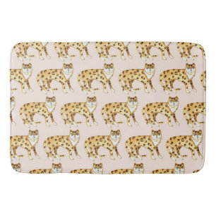 Tapis De Bain Laughing Leopards Smiling Chats Motif rose