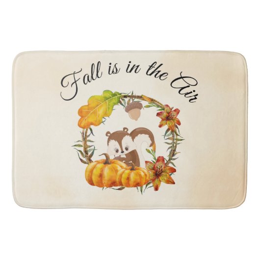 Tapis De Bain L'automne est dans la typographie aérienne avec éc (Devant)