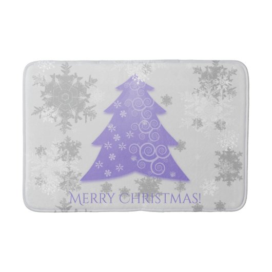 Tapis De Bain Lavande Festive de Noël Arbre de bain Mat (Devant)