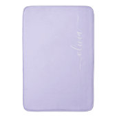Tapis De Bain Lavande Purple Script Moderne Fille Monogramme Nom (devant Vertical)