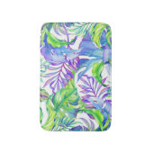 Tapis De Bain Lavande vert-bleu de feuillage de rose tropical de (Devant (Vertical))