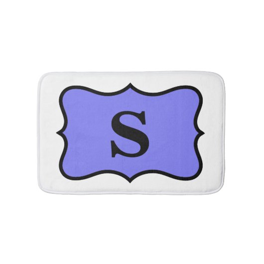 Tapis De Bain Lavande violette blanche Monogramme initial Accuei (Devant)