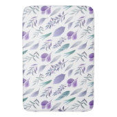Tapis De Bain Lavande violette Feuille moderne et vert Turquoise (devant Vertical)