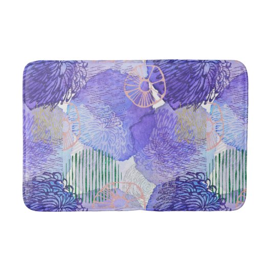 Tapis De Bain lavande violette style art abstrait Bath Mat (Devant)