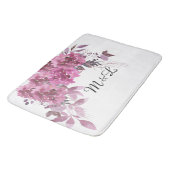 Tapis De Bain *~* Lavender Magenta Monogramme Hydrangea Romantiq (Angle)