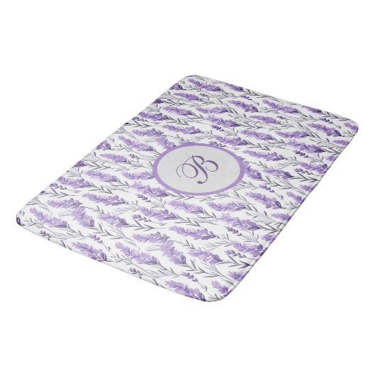 Tapis De Bain Lavender Meadows Monogramme (Angle)