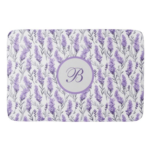 Tapis De Bain Lavender Meadows Monogramme (Devant)