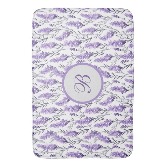 Tapis De Bain Lavender Meadows Monogramme (devant Vertical)