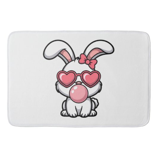 Tapis De Bain layful Kawaii Rabbit with Bubblegum Bubble (Devant)