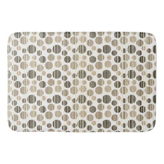 Tapis De Bain Le beige et les Pois gris modernes (Devant)