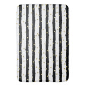 Tapis De Bain Le blanc noir barre les confettis scintillants (devant Vertical)