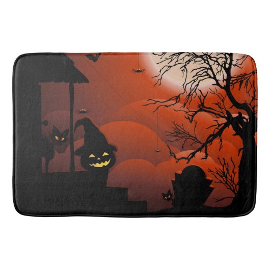 Tapis De Bain Le cauchemar de la lune sanglante d'Halloween (Devant)