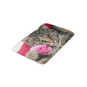 Tapis De Bain Le chat tigré mignon avec s'est levé (Angle)