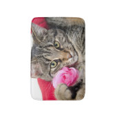 Tapis De Bain Le chat tigré mignon avec s'est levé (Devant (Vertical))