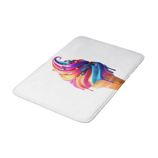 Tapis De Bain Le cône de glace classique vibrant de SlipperyJoe' (Angle)