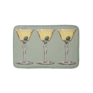 Tapis De Bain Le cru boit des boissons, cocktail d'olive de