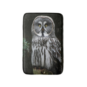 Tapis De Bain Le grand hibou gris bmcn