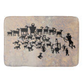 Tapis De Bain Le grand panneau pétroglyphe de chasse (Devant)
