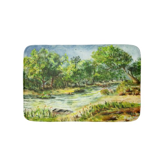 Tapis De Bain Le long aquarelle de la Floride de rivière (Devant)