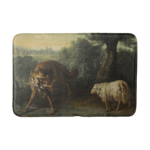 Tapis De Bain Le loup et l'agneau (par Jean-Baptiste Oudry)