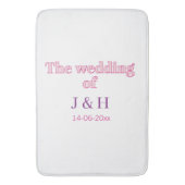Tapis De Bain Le mariage du nom de couple lettre initiale date (devant Vertical)