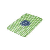 Tapis De Bain Le monogramme vert-bleu Chevron de chaux barre le (Angle)