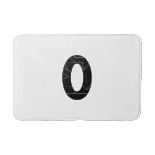 Tapis De Bain Le nombre zéro (0) en noir (Devant)