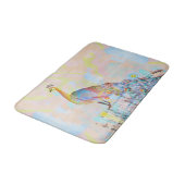 Tapis De Bain Le paon majestueux sur une clôture - abstrait (Angle)