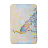 Tapis De Bain Le paon majestueux sur une clôture - abstrait (Devant (Vertical))