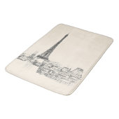 Tapis De Bain Le paysage urbain de Paris de Tour Eiffel esquisse (Angle)