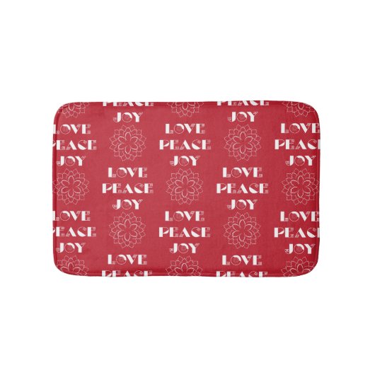 Tapis De Bain Le Petit Rouge et Blanc, Peace, Joy (Devant)