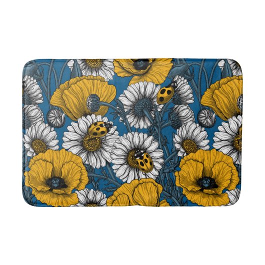 Tapis De Bain Le pré en jaune et bleu (Devant)