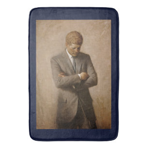 Tapis De Bain Le président américain John Kennedy Portrait peint